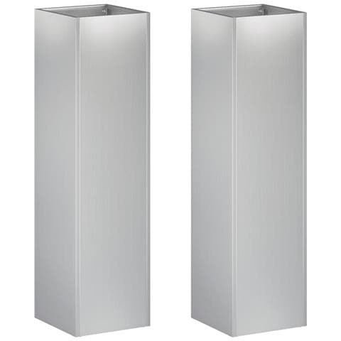 Vaso da giardino 2 pz Argento 20 x 20 x 75 cm Acciaio zincato - Foto 1