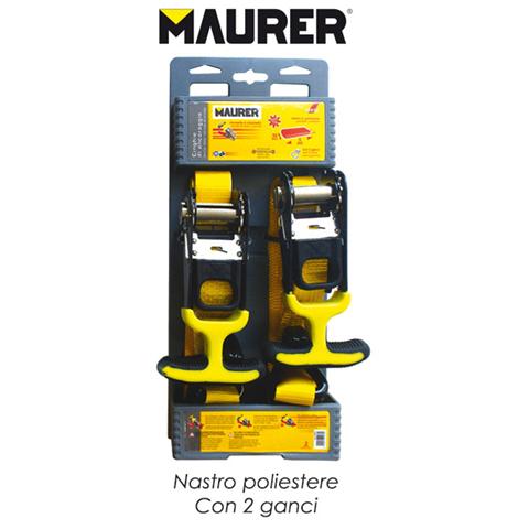 Cinghie di ancoraggio 5 Mt 400 Kg con morsetto a cricco Maurer - Foto 2