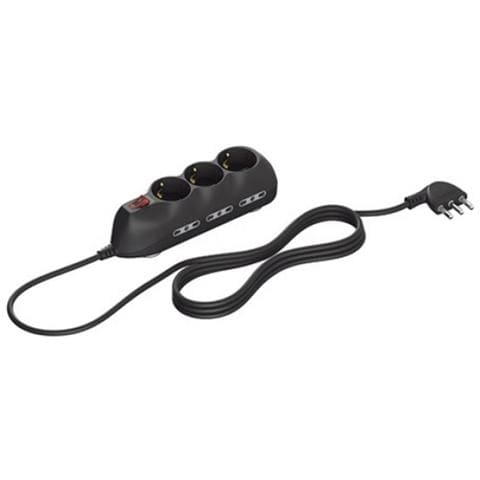 3699GB Multipresa Slot9 1.5 m 6 Bipasso 10/16A + 3 Prese Tedesche P30 con Interruttore Luminoso - Antracite - Foto 1