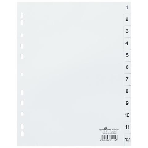 Divisorio Numerico 1-12 12 Tasti Foratura Univ Ppl A4 Bianco - Foto 1