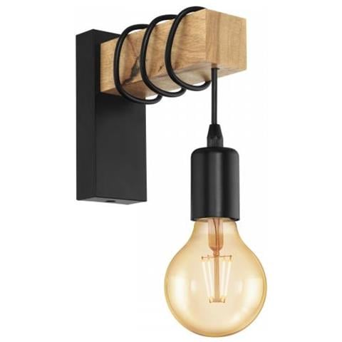 Lampada Da Parete A Led Townshend 1 In Legno Nera E Beige - Foto 5