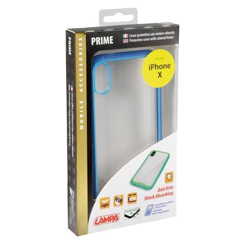 Prime, Cover Protettiva Con Cornice Colorata - Apple Iphone X - Trasparente / blu - Foto 2