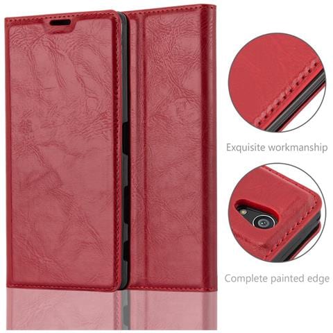 Custodia Compatibile Con Sony Xperia Z In Rosso Mela - Coperchio Protettiva Con Chiusura Magnetica, Funzione Stand E Tasca Per Le Carte - Foto 2