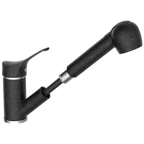 Miscelatore per Lavandino con Getto Estraibile GRANIT Nero Cromo - Foto 3