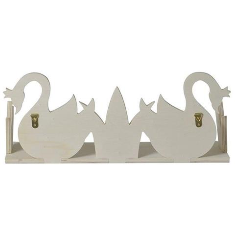 Ripiano In Legno 2 Cigni Per Personalizzare 40 X 16 Cm - Foto 1