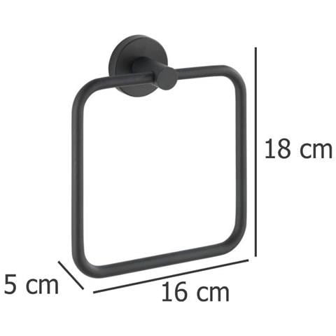 Bosio Bordo Asciugamano, Porta Asciugamani Nero, - Foto 4