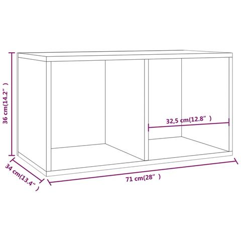 Contenitore per Vinili Rovere Fumo 71x34x36cm Legno Multistrato - Foto 15