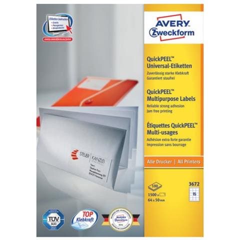 3672 etichetta autoadesiva Rettangolo Permanente Bianco - Foto 1