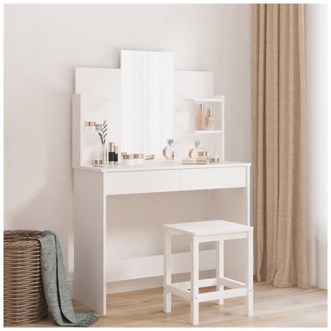 Toeletta Con Specchio Bianco 96x39x142 Cm - Foto 12