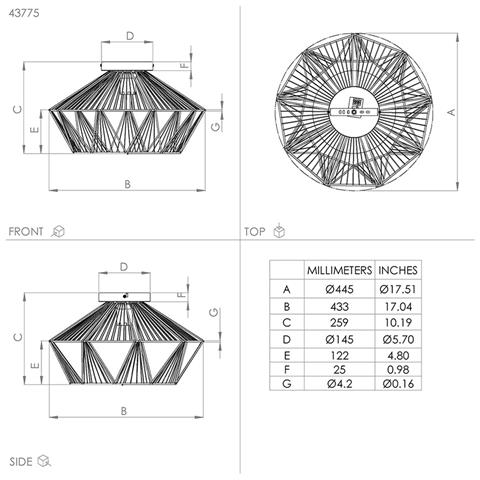 Plafoniera Contemporanea Adwickle 1 Luce Metallo Nero E Tessuto - Foto 3