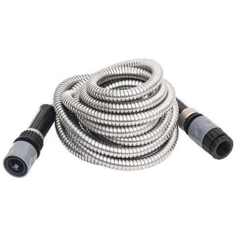 Tubo Da Giardino Con Ugello Spray Argento 0,6"" 30 M In Acciaio - Foto 2