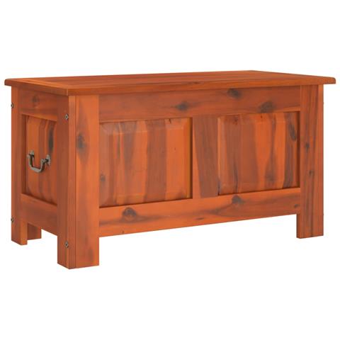 Cassapanca con Coperchio Marrone in Legno Massello di Acacia - Foto 2