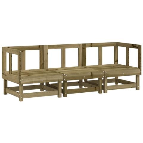 Set Salotto Da Giardino 3 Pz In Legno Impregnato Di Pino - Foto 2