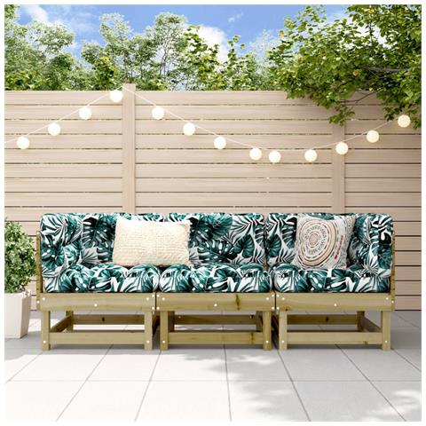Set Salotto Da Giardino 3 Pz In Legno Impregnato Di Pino - Foto 1