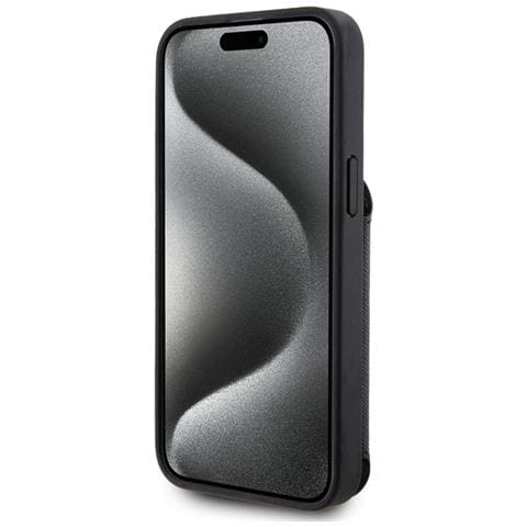 Cover Per Iphone 15 Pro Saffiano Con Portacarte, Nero - Foto 2