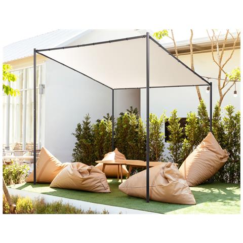 Gazebo Vimino Metallo 282 Cm 294 Cm Beige - Foto 1