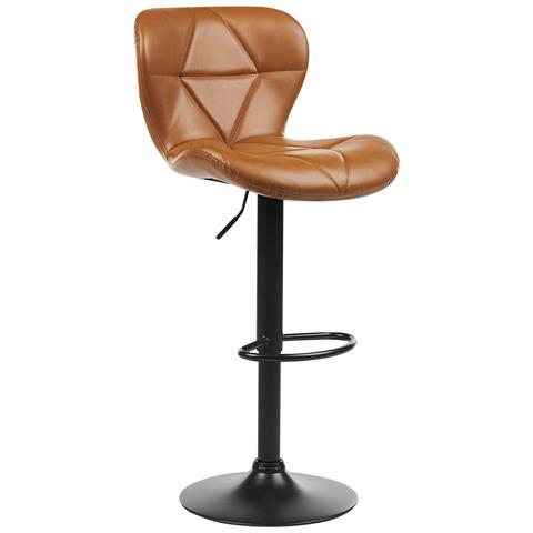 Set Di 2 Sedie Alte Valetta Pelle Sintetica Marrone Dorato - Foto 2