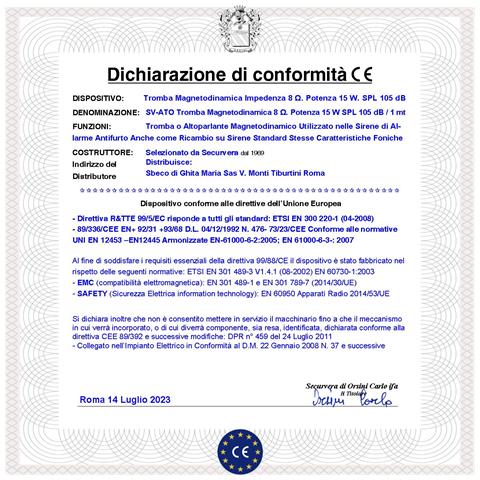 Altoparlante Magnetodinamico Tromba Esponenziale Impedenza 8 Ohm 15 W Suoni Alta Frequenza Da 850 ± 4600 Hz Tweeter Ma - Foto 2