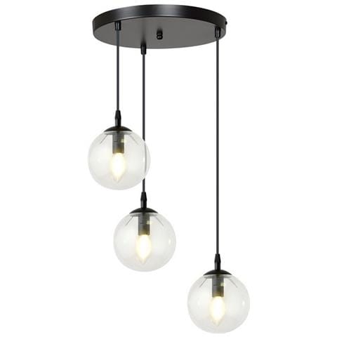 Lampada A Sospensione Cosmo - Nero - Acciaio Verniciato A Polvere, Vetro - 40x100x40 Cm - Foto 1