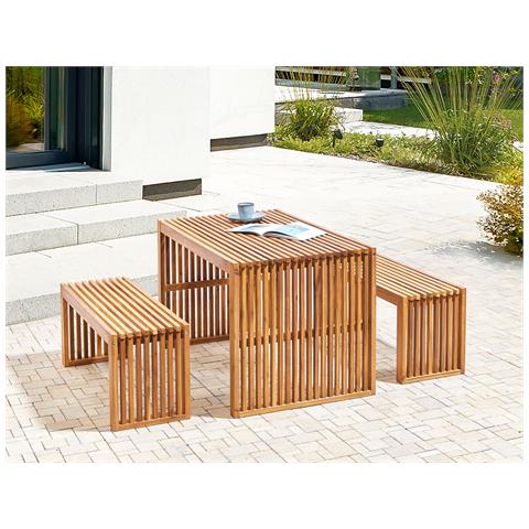 Panchina Da Giardino Bellano 105 Cm Legno D'acacia Legno Chiaro - Foto 1