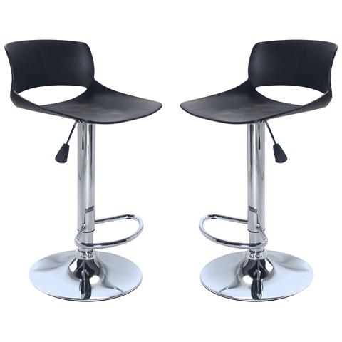 Sgabello Da Interno Con Struttura In Acciaio Regolabile E Seduta In Abs Back Hole - Black - Foto 1