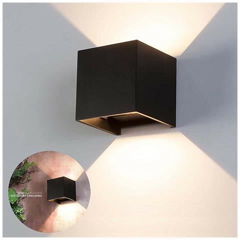 Applique Nero Cubo Led 10w Faretto Lampada Parete Muro Luce Naturale 4000k - Foto 1