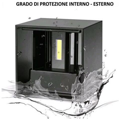 Applique Nero Cubo Led 10w Faretto Lampada Parete Muro Luce Naturale 4000k - Foto 5