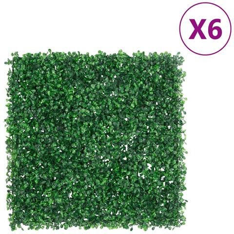 Recinzione Foglie Arbusti Artificiali6 Pz Verde 50x50 Cm - Foto 1