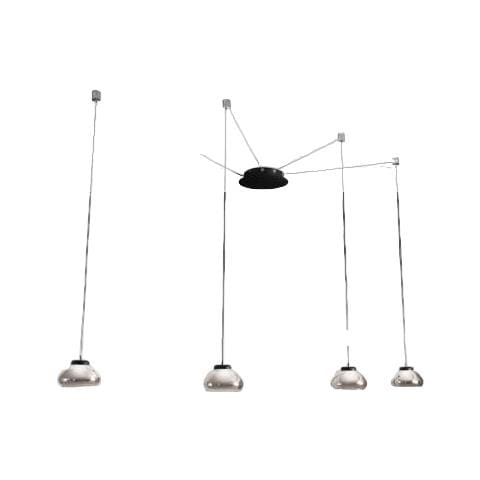 Lampadario A Sospensione Arabella A Led In Metallo E Vetro Soffiato Fumè 3547-49-126 - Foto 1