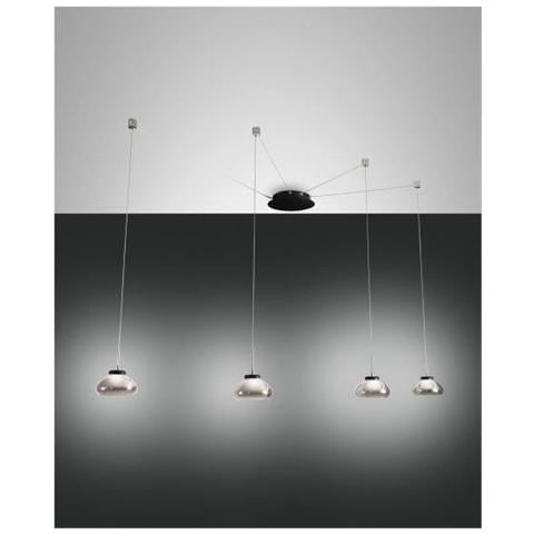 Lampadario A Sospensione Arabella A Led In Metallo E Vetro Soffiato Fumè 3547-49-126 - Foto 2