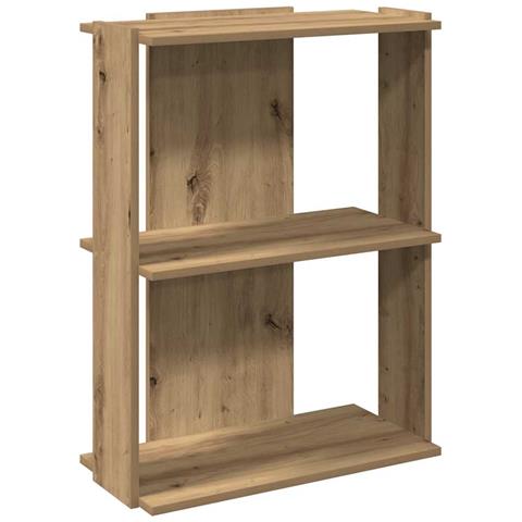Libreria A 3 Ripiani Rovere 60x30x80 Cm Legno Multistrato - Foto 2