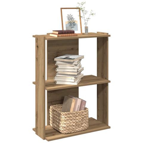 Libreria A 3 Ripiani Rovere 60x30x80 Cm Legno Multistrato - Foto 1