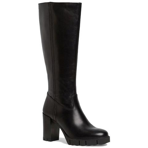 Black Classic Closed Long Heeled Boot Stivali Pelle Scarpe Donna Nero Eu 40, 1-25634-41 001 - Foto 1