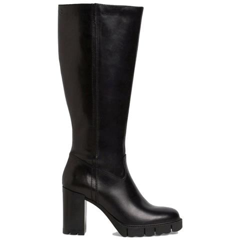 Black Classic Closed Long Heeled Boot Stivali Pelle Scarpe Donna Nero Eu 40, 1-25634-41 001 - Foto 2