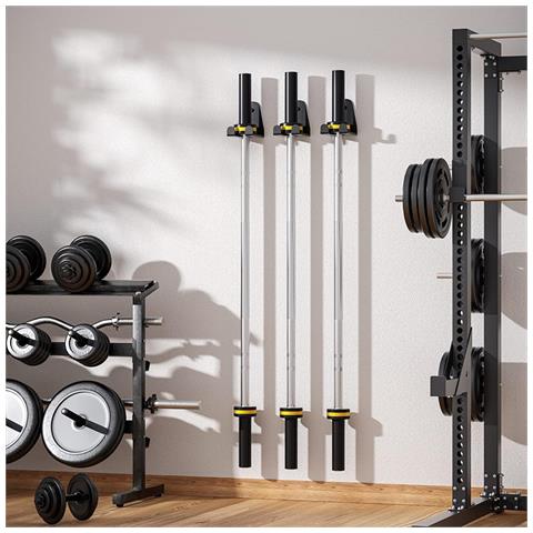 Supporto Per Bilanciere Da Parete, Rastrelliera Per Attrezzi Da Palestra Per Il Sollevamento Pesi   Model 4 - Foto 4