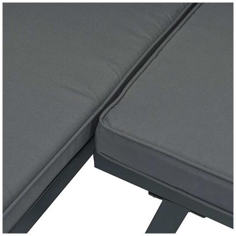 Set Divani da Giardino 2 pz con Cuscini in Alluminio Nero - Foto 2