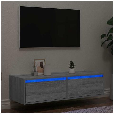 Mobile Porta TV con Luci LED Grigio Sonoma 100X35,5x25 cm - Foto 2