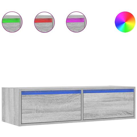 Mobile Porta TV con Luci LED Grigio Sonoma 100X35,5x25 cm - Foto 1