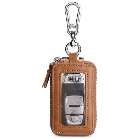 Portachiavi In Vera Pelle, Blocco Rfid, Porta Chiavi Per Auto Con Portachiavi Multifunzione Coffee - Foto 1