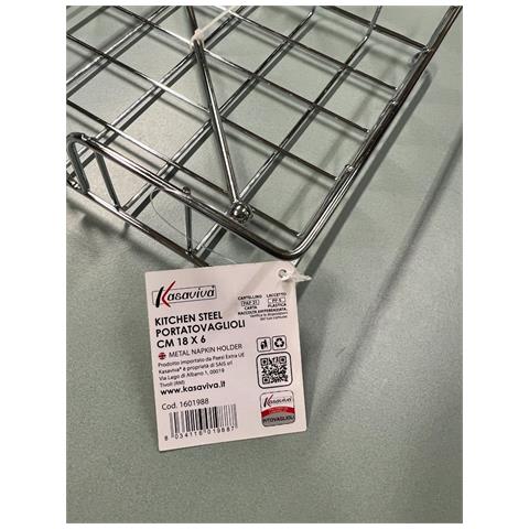 Kasaviva - Kitchen Steel Portatovaglioli Slim Metallo 15x6 Cm - Foto 3