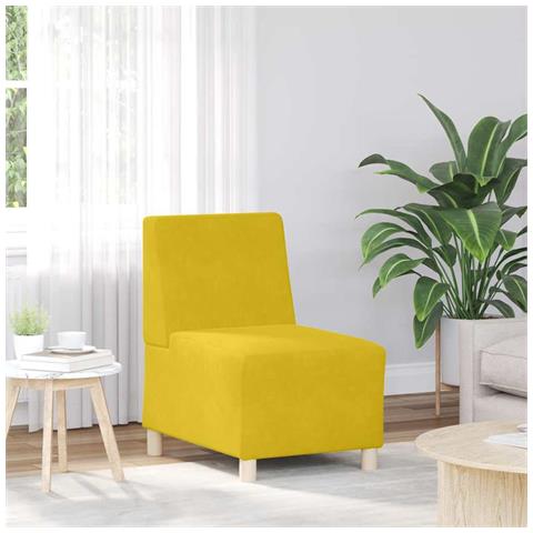 Divano Sedia Giallo 55 cm Velluto - Foto 1