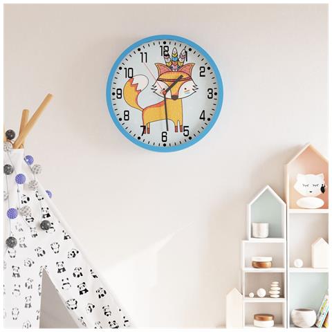 Orologio Da Parete Blu 25,5 Cm Polistirene E Vetro - Foto 1