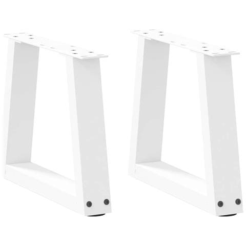 Gambe Per Tavolo Pranzo A V 2 Pz Bianco 30x(30-31,3)cm Acciaio - Foto 1