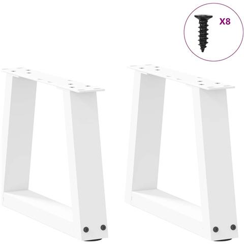 Gambe Per Tavolo Pranzo A V 2 Pz Bianco 30x(30-31,3)cm Acciaio - Foto 3