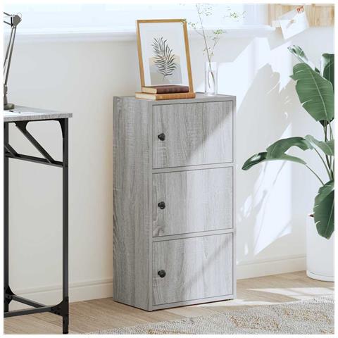 Libreria Grigio Sonoma 40x24x77 Cm In Legno Multistrato - Foto 3