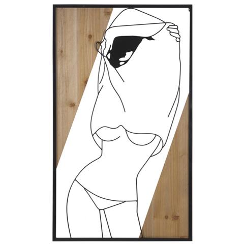 Decorazione In Metallo E Legno Corpi 9 - Marrone - Metallo - 50x2x90 Cm - Foto 1