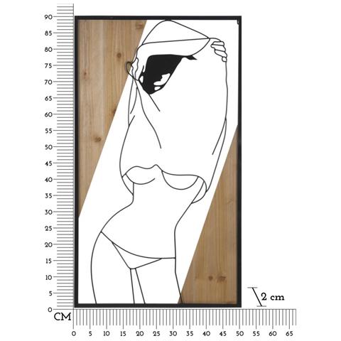 Decorazione In Metallo E Legno Corpi 9 - Marrone - Metallo - 50x2x90 Cm - Foto 6