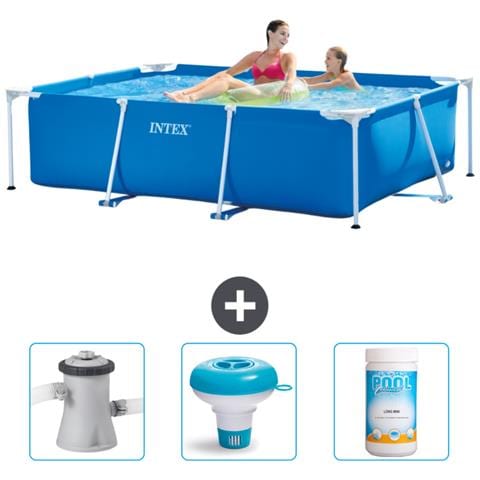 Piscina Fuori Terra - Rettangolo - 220x150x60 Cm - Blu - Include Accessori Coordinati Cb77 - Foto 1