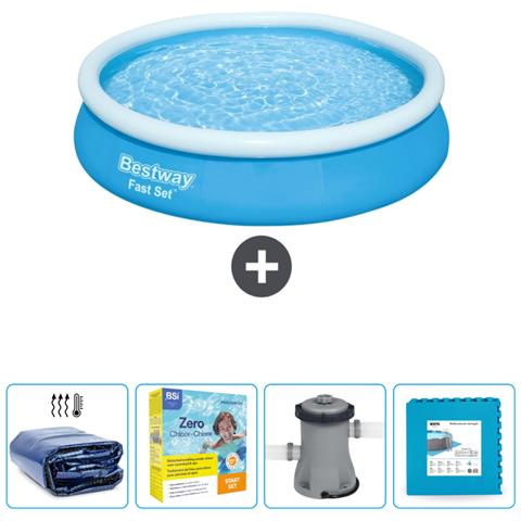 Piscina Fuori Terra - In Giro - 366x76 Cm - Blu - Include Accessori Coordinati Cb7 - Foto 1