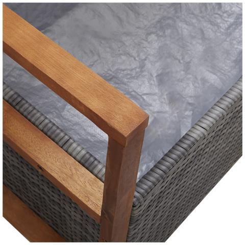 Lusso Casadino -  Cassapanca 115 Cm In Polyrattan E Legno Massello Acacia Grigia - Foto 8